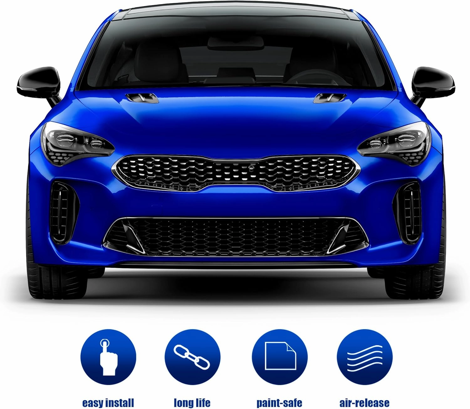 VViViD Gloss Liquid Metal Brilliant Blue Vinyl Car Wrap Film (6ft x 4.9ft)