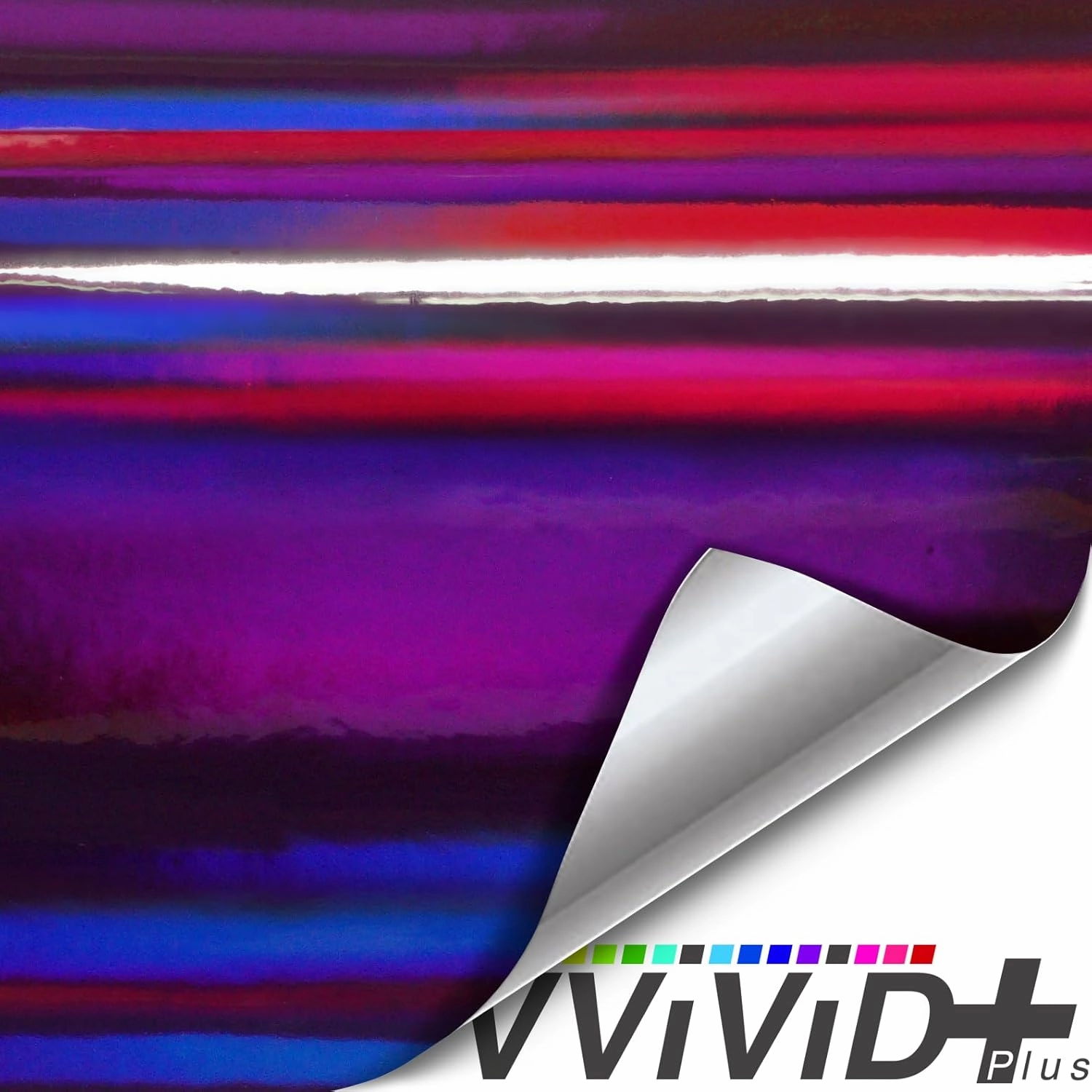 VViViD Holographic Chrome Purple Vinyl Wrap DIY Air-Release Adhesive Film 6ft x 4.9ft