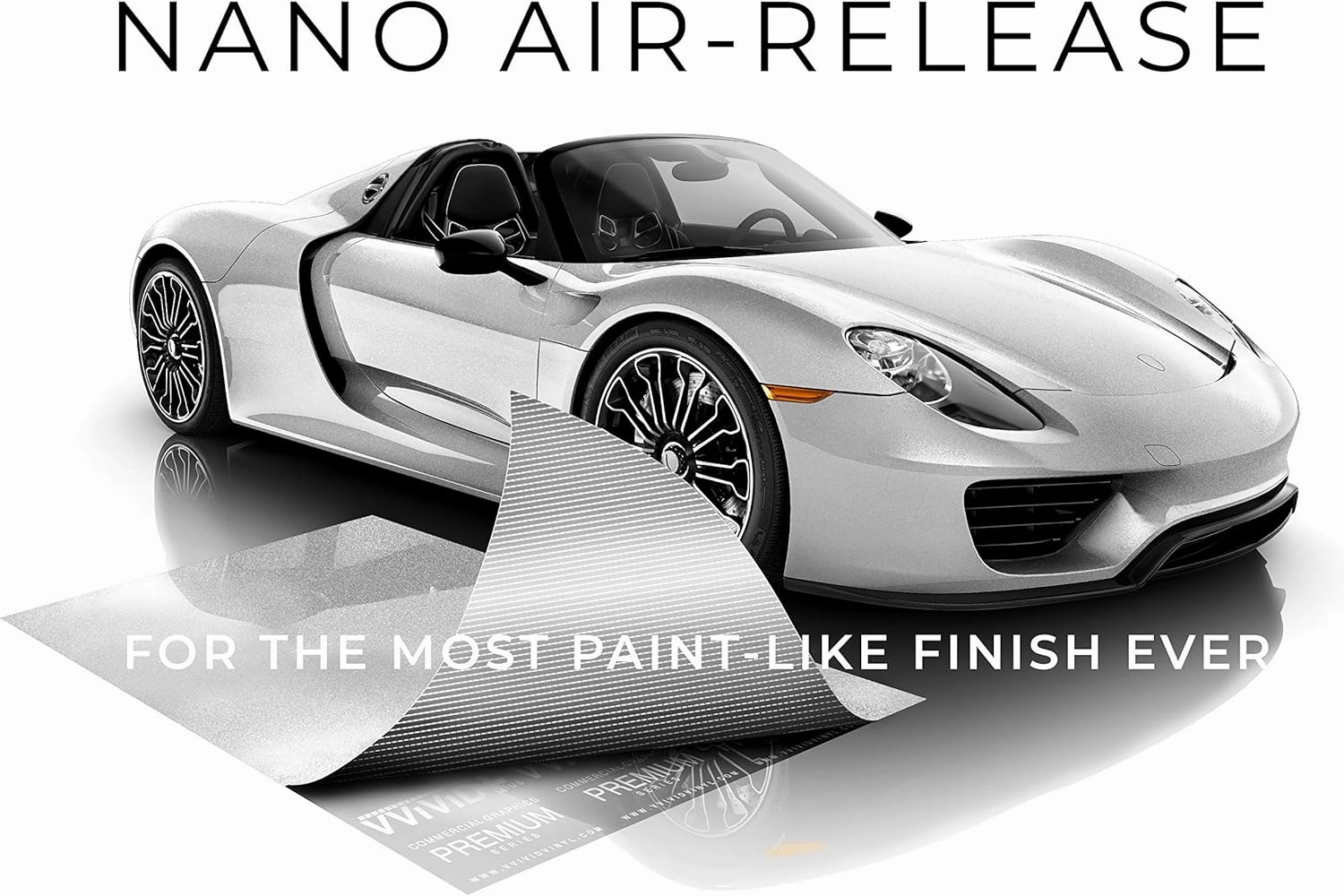 VViViD  Ultra Gloss Silver Metallic Vinyl Car Wrap Premium Paint Replacement Film Roll with Nano Air Release Technology, Stretchable Protective Cap Liner, Self Adhesive, Indoor Outdoor (6ft x 5ft)