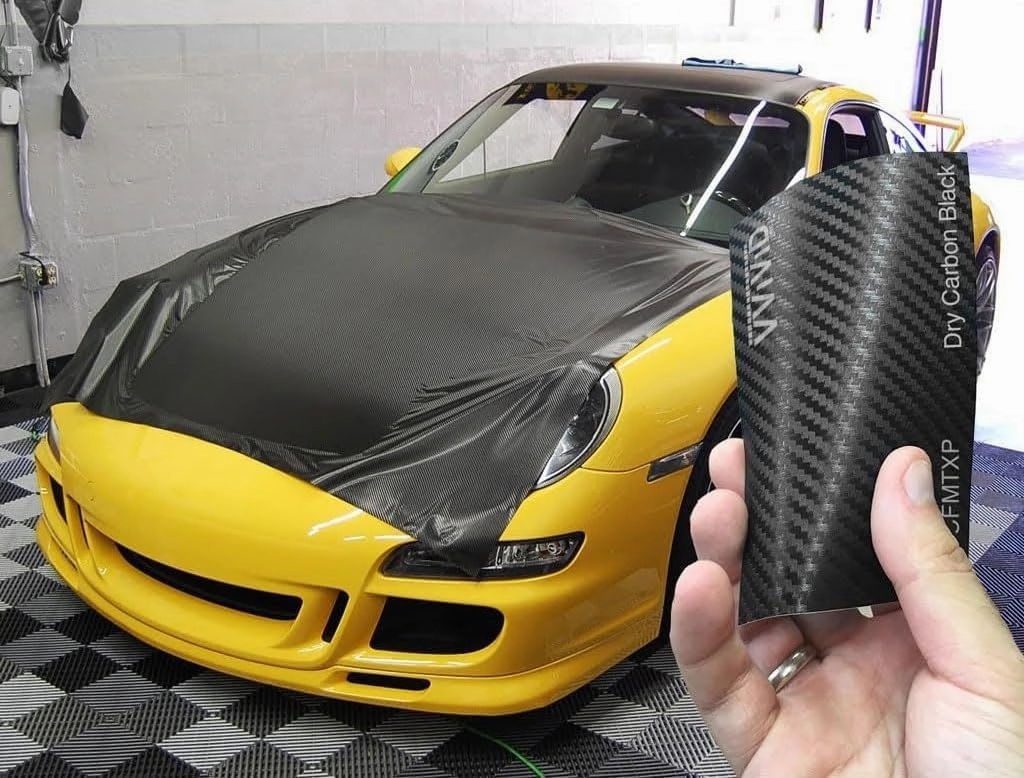 VVIVID XPO Black 3D Carbon Fiber 5ft x 5ft 25sq ft Cast Vinyl Decal Bubble-Free Car Wrap