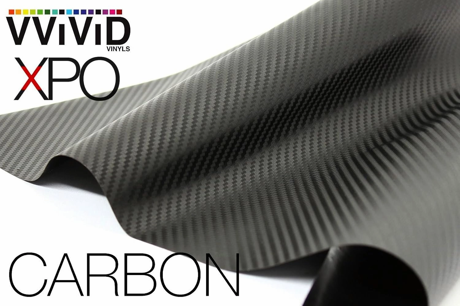VVIVID XPO Black 3D Carbon Fiber 5ft x 5ft 25sq ft Cast Vinyl Decal Bubble-Free Car Wrap
