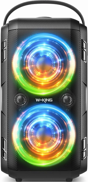 W-KING Party Loudest Portable Bluetooth Speaker Wireless Boom Box, 180W Max Big Large Outdoor Speaker 4 Drivers with 2*4.04'' Subwoofer, 80W HD Huge 105dB Pulse Natur Deep Bass, IPX5/24H/EQ/USB/TF/AUX wireless speakers,portable Bluetooth speaker,multiroo