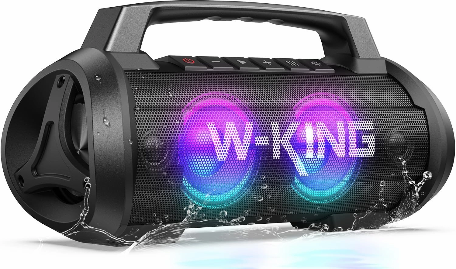 W-KING Portable Speakers Bluetooth Wireless, 120W Max Loudest Bluetooth Speaker, IPX6 Waterproof Outdoor Speaker with 70W Deep Bass/2*Subwoofer/DSP/EQ/42H/LED/MAC-in/Power Bank, Large Party Boombox wireless speakers,portable Bluetooth speaker,multiroom spe