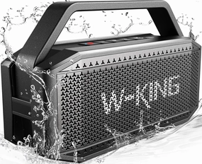 W-KING Portable Speakers Bluetooth Wireless Loud, 100W Max Waterproof Outdoor Bluetooth Speaker Big Party Large Boombox Subwoofer*2, 60W Exlarge All-Round Bass Passive Radiator/40H/PowerBank/TF/AUX/EQ floorstanding speakers,tower speakers,stereo floor spea