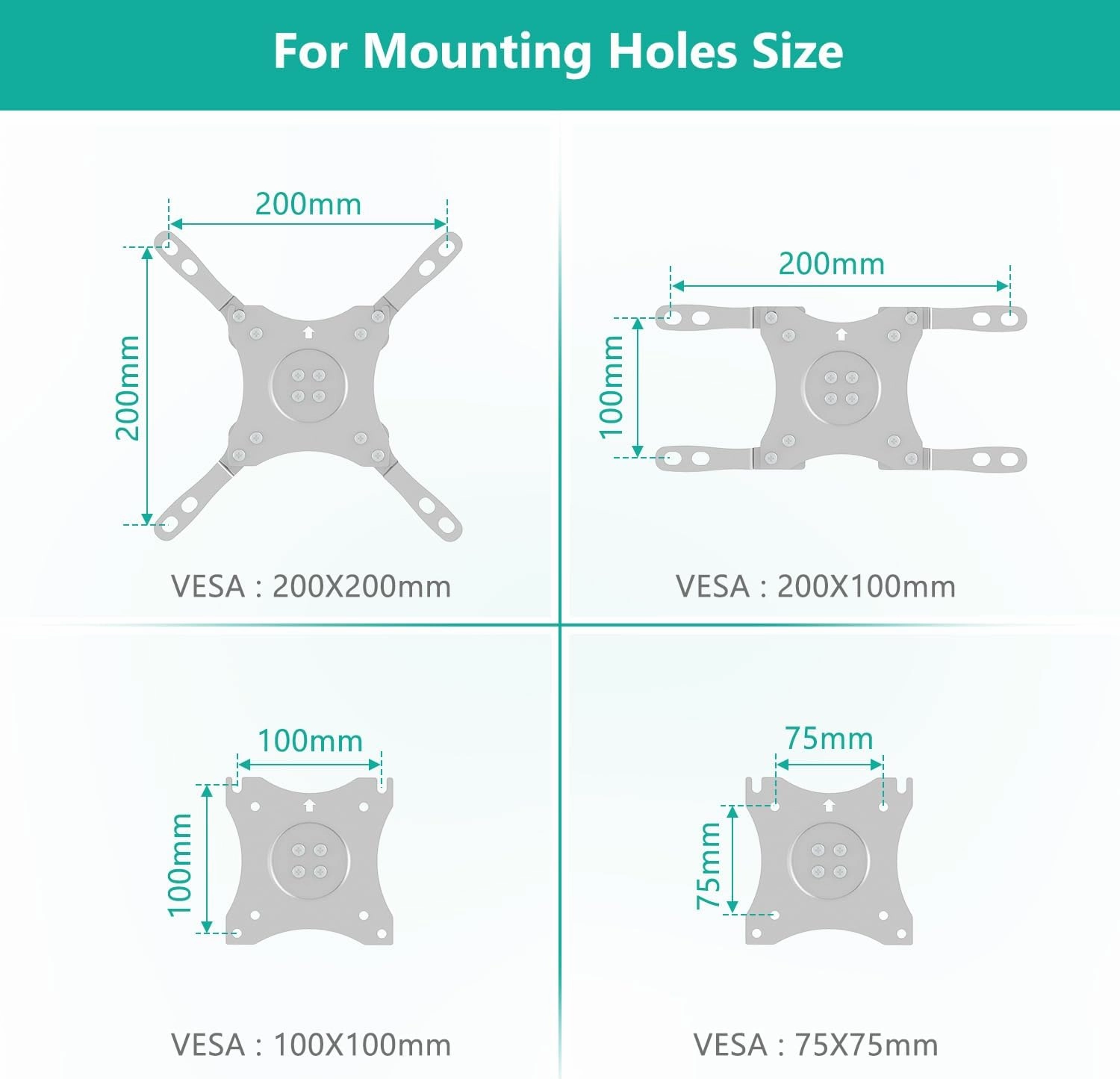 WALI RV TV Mount, Lockable TV Wall Mount for Camper Trailer Motor Home with Extra Wall Plate, Full Motion Anti-Vibration Arm for 13-43 inch LED, LCD Flat Screens and Monitors, up to 33lbs (1343LK-P)