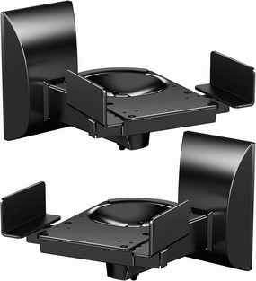 WALI Speaker Wall Mounts, Dual Side Clamping Bookshelf Mounting Bracket for Large Surrounding Sound Speakers, Hold up to 55 lbs. (SWM201), 1 Pair, Black bookshelf speakers,compact stereo speakers,hi-fi shelf speakers,