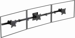 WALI Triple Monitor Wall Mount for 17 to 32 Inch, Computer Monitor Arm for 3 Screens, Swivel Tilt Wall Mount with Mounting Holes 75x75/100x100mm, Per Arm Holds Up to 15.4lbs (013ARM), Black speaker wall mount,audio bracket,AV wall mounting,