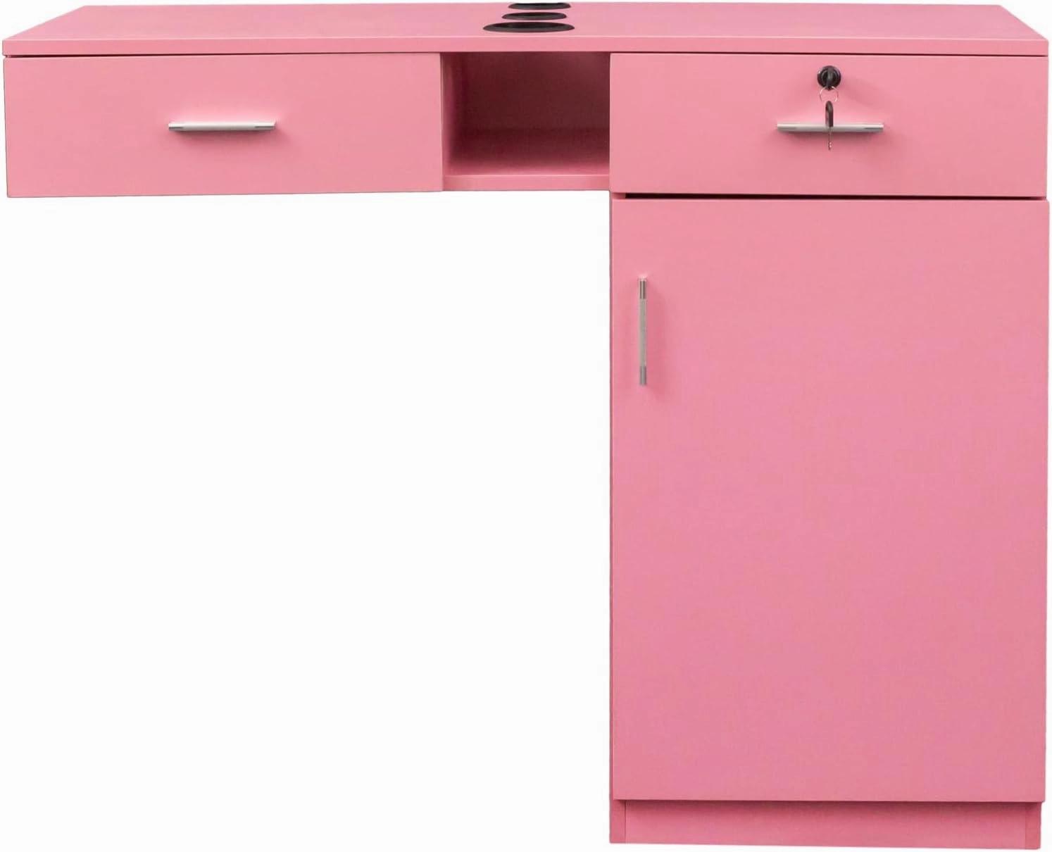 Wall Mounted Barber Shampoo Station Storage Cabinet Salon Beauty Spa Equipment for Barber Salon Shop (Barber Salon Styling Station - Pink)