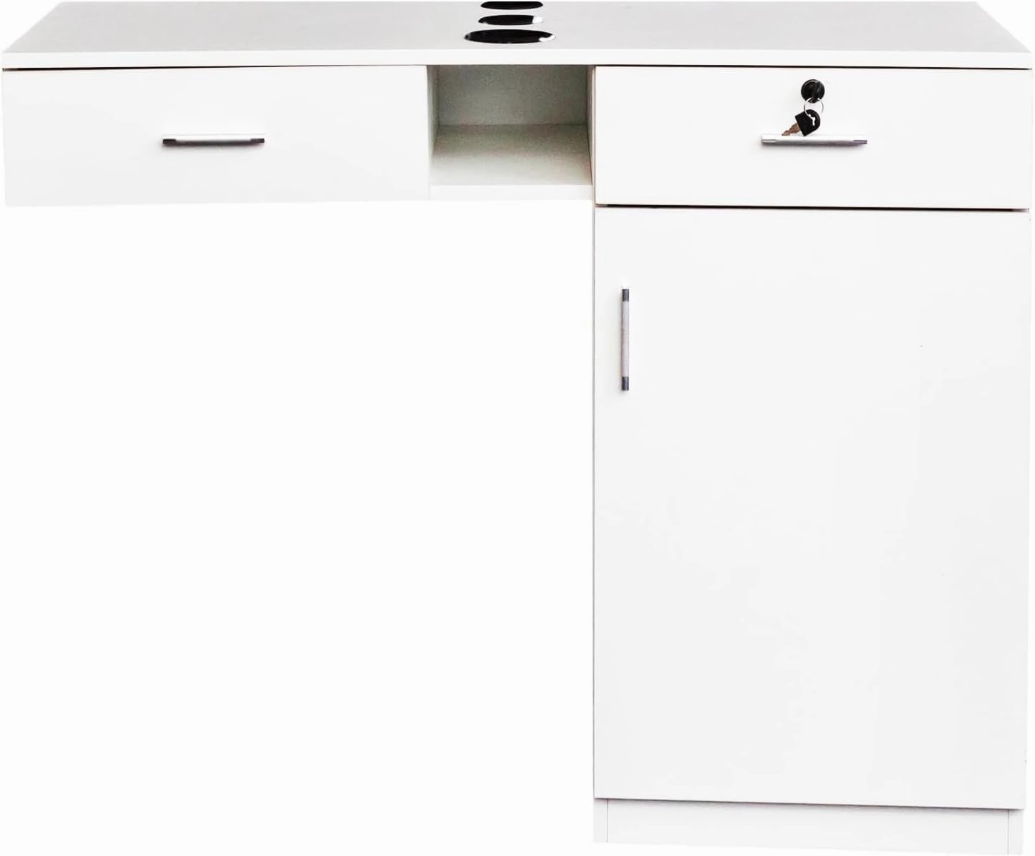 Wall Mounted Barber Shampoo Station Storage Cabinet Salon Beauty Spa Equipment for Barber Salon Shop (Barber Salon Styling Station - White)