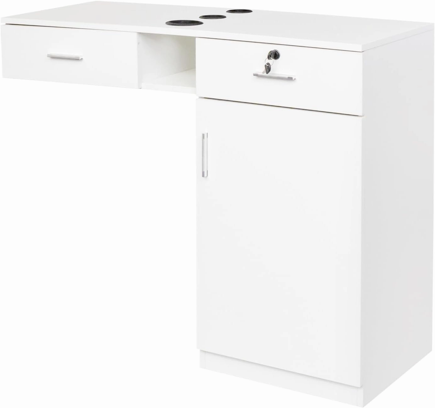 Wall Mounted Barber Shampoo Station Storage Cabinet Salon Beauty Spa Equipment for Barber Salon Shop (Barber Salon Styling Station - White)