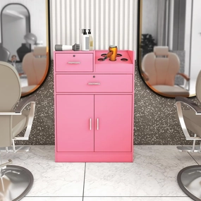 Wall Mounted Barber Shampoo Station Storage Cabinet Salon Beauty Spa Equipment for Barber Salon Shop (Salon Storage - Pink) equipment cabinet,AV gear cabinet,component enclosure,