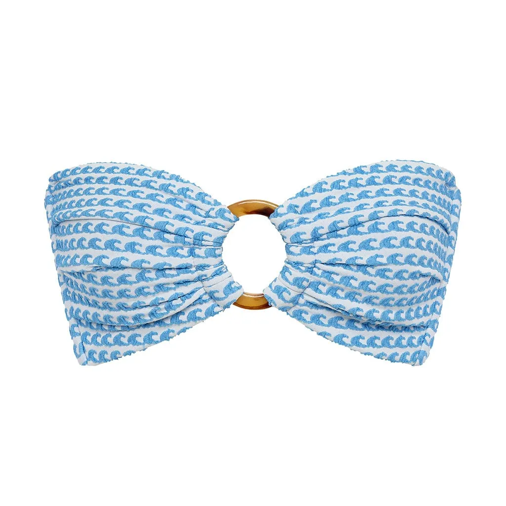 Wave Repeat Tori Ties Bandeau Bikini Top