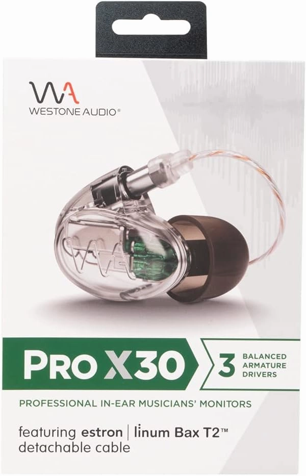 Westone Audio Pro X30 IEM Earphones - Three-Driver Noise Isolating Musician in-Ear Monitor Wired Earbuds