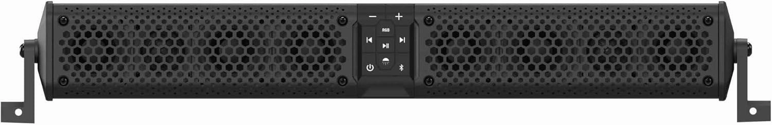 wet sounds Stealth XT 8-B - All-in-One IP67 Weatherproof 300-Watt Amplified Bluetooth 8-Speaker Soundbar with Remote - Black