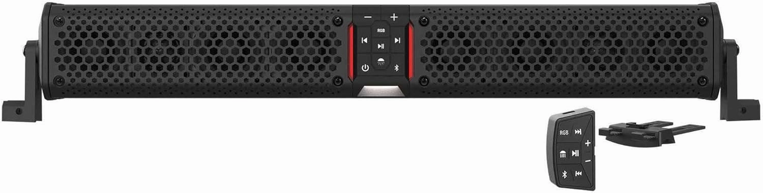 wet sounds Stealth XT 8-B - All-in-One IP67 Weatherproof 300-Watt Amplified Bluetooth 8-Speaker Soundbar with Remote - Black soundbar,TV speaker bar,home theater soundbar,