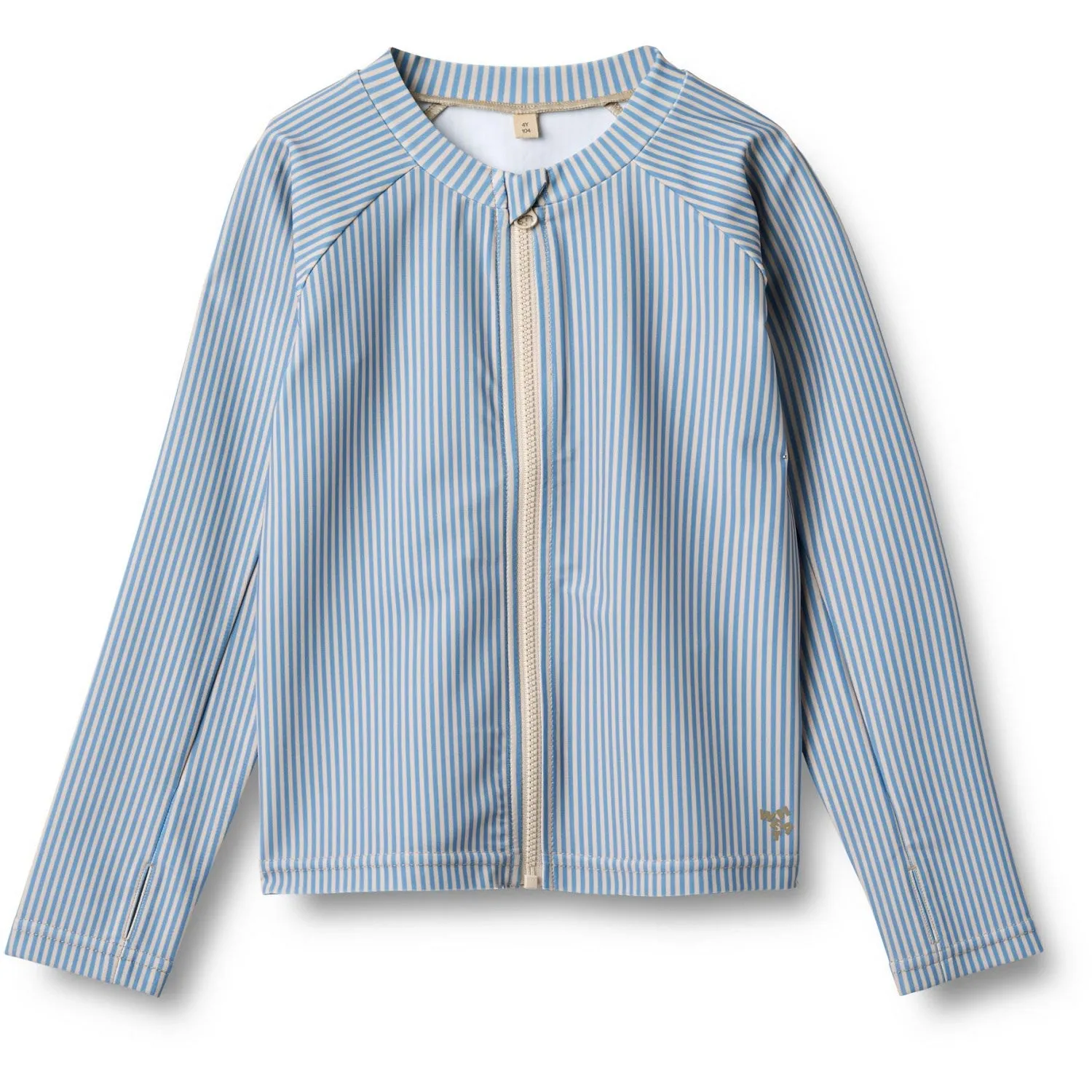 Wheat Blue Swim Stripe Swim T-Shirt L/S Zip Ada