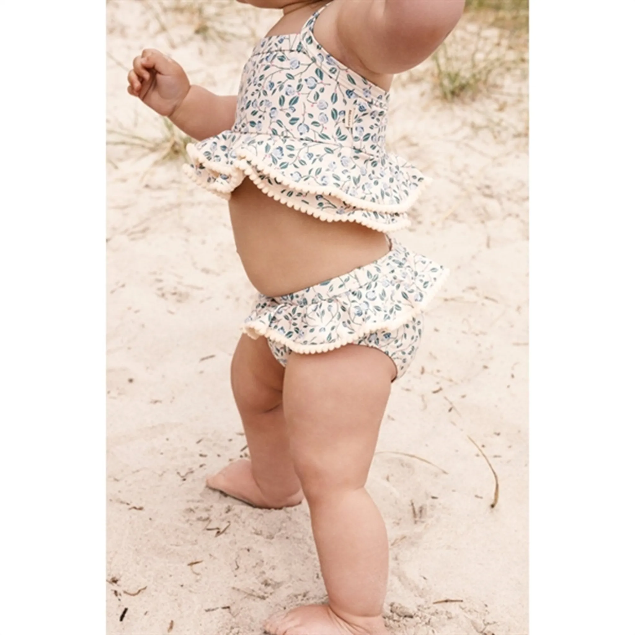 Wheat Golden Green Stripe Cas Swimsuit