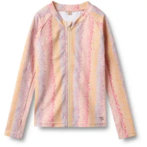 Wheat Multi Rainbow Swim T-Shirt L/S Zip Ada