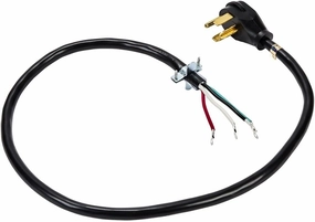 Whirlpool PT600L Genuine OEM 4-Prong 30-Amp Power Cord For Electric Dryers 6 Feet Black replaces 33002441, 3390602, 3392394, 687396, 694276, W10830963 power cord,hi-fi power cable,AC power lead,
