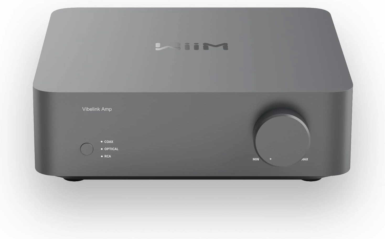 WiiM Vibelink Amp | 100W Power Amplifier with Premium ESS 9039Q2M DAC and TI TPA3255 | Compatible with WiiM Mini, Pro, Pro Plus, and Ultra | RCA, Coax, and Optical Inputs | Space Gray integrated amplifier,stereo receiver,hi-fi amp combo,