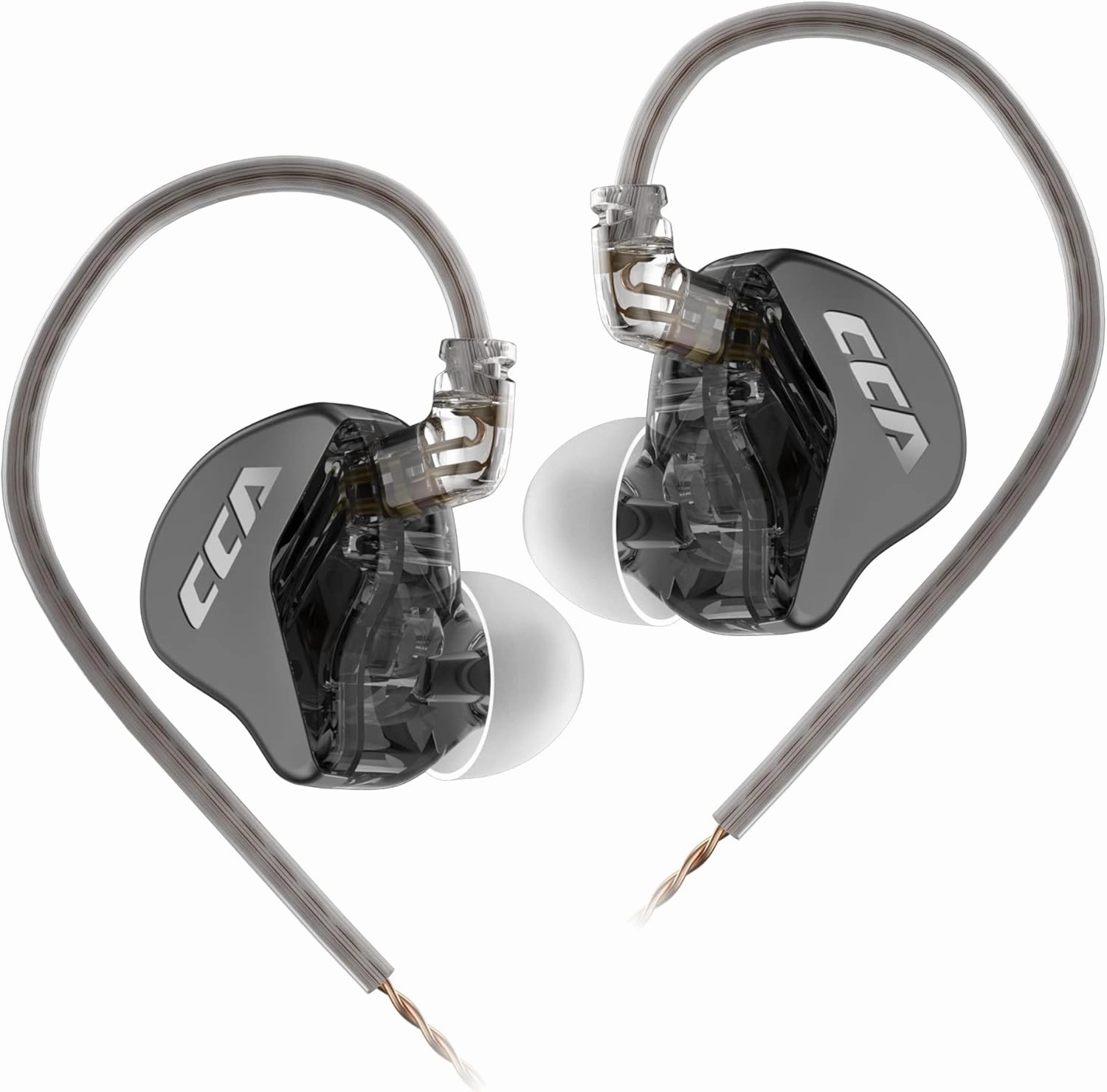 Wired Earbuds CCA CRA in Ear Wired Earphone Headset Monitors Headphones with 2Pin Detachable Cable, Ultra-Thin Diaphragm Dynamic Driver IEM, Clear Sound & Deep Bass, with 3.5 mm Interface(Black) in-ear monitors,hi-fi IEMs,studio earphones,