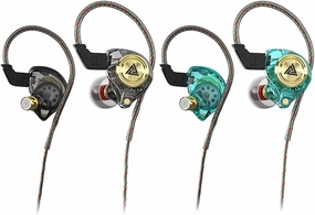Wired Gaming Earbuds 2 Pack, Ak3file in Ear Monitors, Deep Bass Sound Wired Earbuds, HiFi in Ear Headphones with 1DD 10mm Dynamic Driver, IEM for Music Gaming Video Calling (Black Green) in-ear monitors,hi-fi IEMs,studio earphones,