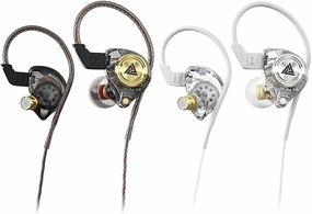 Wired Gaming Earbuds 2 Pack, Ak3file in Ear Monitors, Deep Bass Sound Wired Earbuds, HiFi in Ear Headphones with 1DD 10mm Dynamic Driver, IEM for Music Gaming Video Calling (Black White) in-ear monitors,hi-fi IEMs,studio earphones,