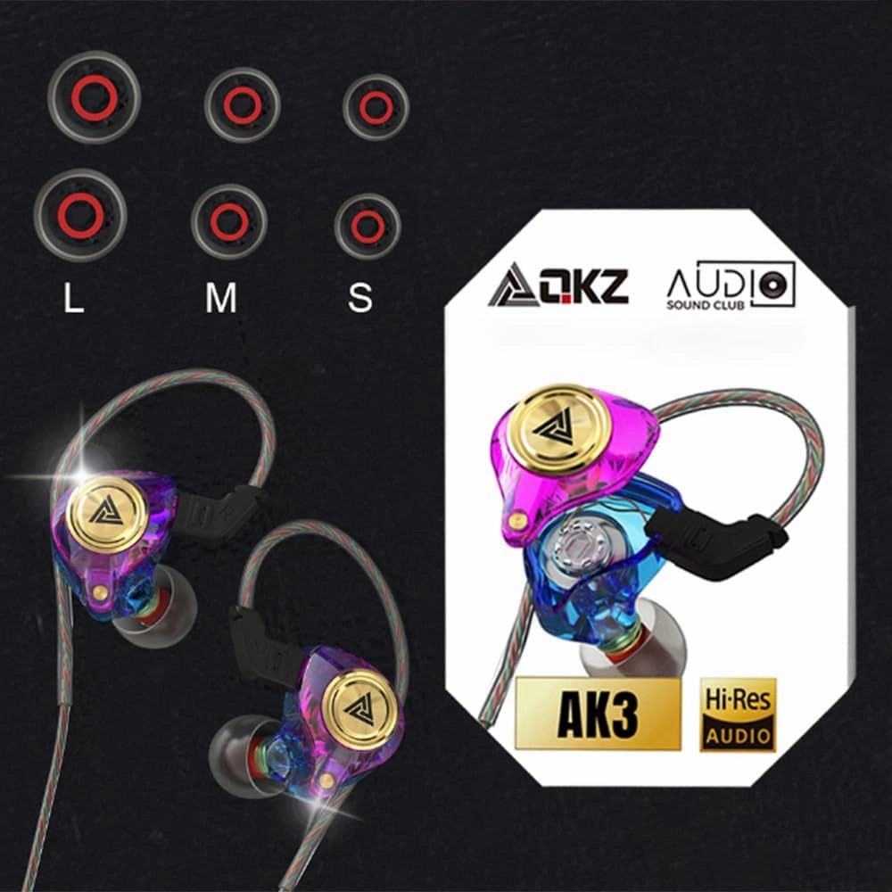 Wired Gaming Earbuds 2Pack, Ak3file in Ear Monitors, Deep Bass Sound Wired Earbuds, HiFi in Ear Headphones with 1DD 10mm Dynamic Driver, IEM for Music Gaming Video Calling (Black Purple)