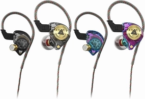 Wired Gaming Earbuds 2Pack, Ak3file in Ear Monitors, Deep Bass Sound Wired Earbuds, HiFi in Ear Headphones with 1DD 10mm Dynamic Driver, IEM for Music Gaming Video Calling (Black Purple) in-ear monitors,hi-fi IEMs,studio earphones,