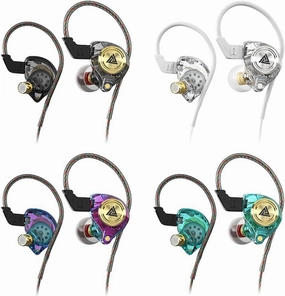 Wired Gaming Earbuds 4 Pack, Ak3file in Ear Monitors, Deep Bass Sound Wired Earbuds, HiFi in Ear Headphones with 1DD 10mm Dynamic Driver, IEM for Music Gaming Video Calling (Four Colors) in-ear monitors,hi-fi IEMs,studio earphones,