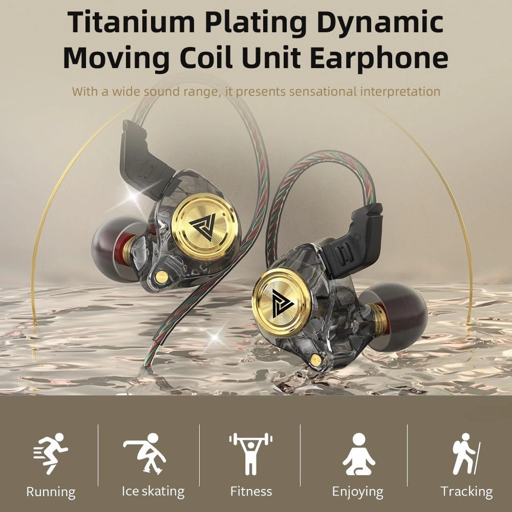 Wired Gaming Earbuds 4 Pack, Ak3file in Ear Monitors, Deep Bass Sound Wired Earbuds, HiFi in Ear Headphones with 1DD 10mm Dynamic Driver, IEM for Music Gaming Video Calling (Four Colors)