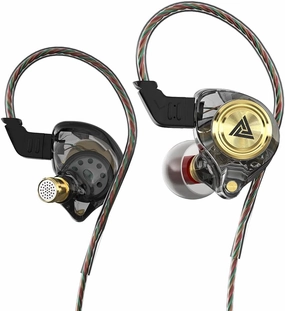 Wired Gaming Earbuds, Ak3file in Ear Monitors, Deep Bass Sound Wired Earbuds, HiFi in Ear Headphones with 1DD 10mm Dynamic Driver, IEM for Music Gaming Video Calling (Black) in-ear monitors,hi-fi IEMs,studio earphones,