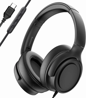 Wired Over-Ear Headphones with USB C Connector, Hi-Fi Stereo Sound, Noise-Isolating Ear Cups, Comfortable Fit for USB C Devices (Black) over-ear headphones,closed back headphones,wireless studio cans,
