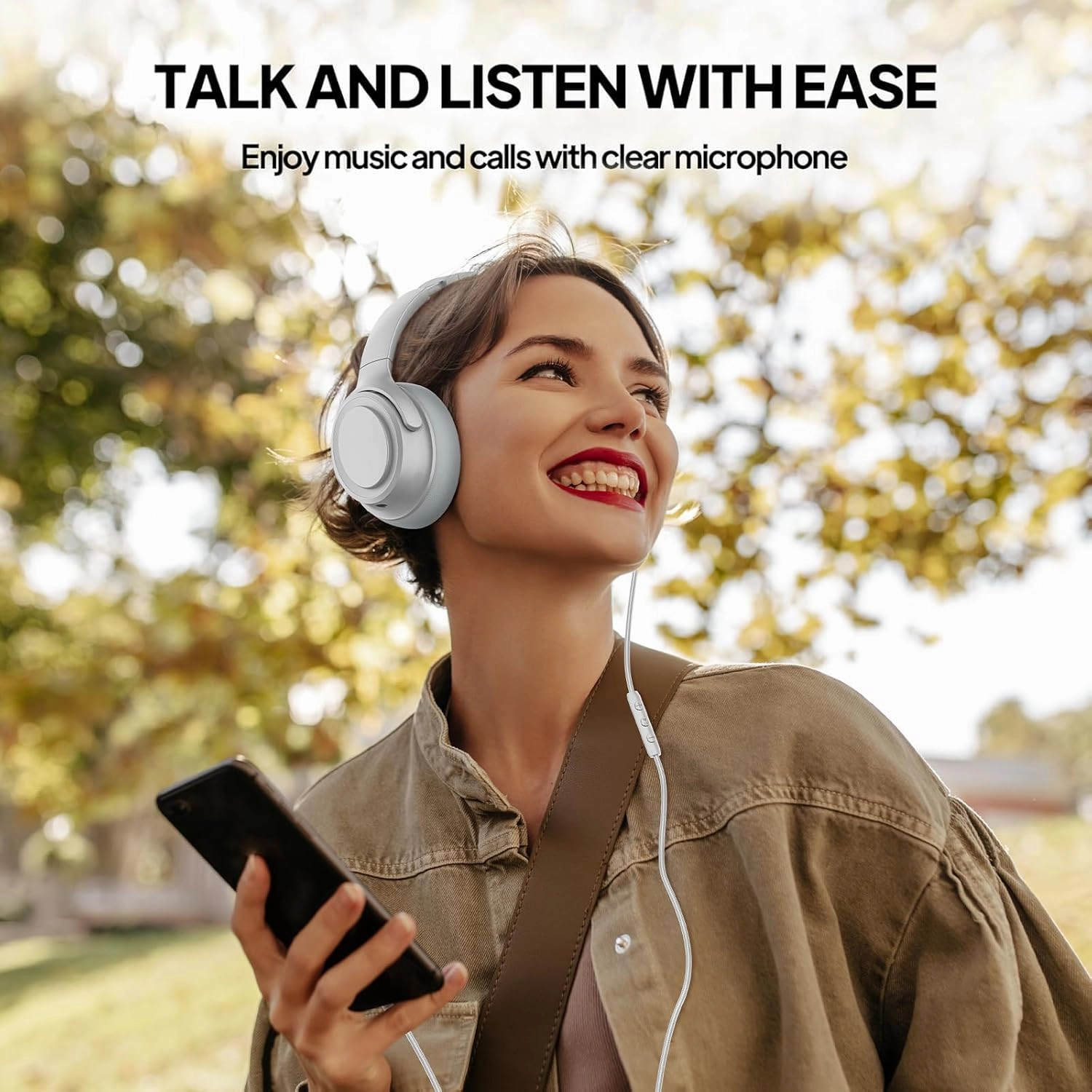 Wired Over-Ear Headphones with USB C Connector, Hi-Fi Stereo Sound, Noise-Isolating Ear Cups, Comfortable Fit for USB C Devices (Silver)