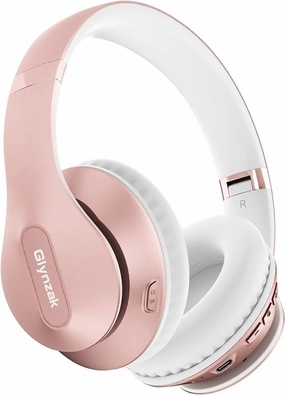 Wireless Bluetooth Headphones Over Ear 65H Playtime HiFi Stereo Headset with Microphone and 6EQ Modes Foldable Bluetooth V5.3 Headphones for Travel Smartphone Computer Laptop Rose Gold over-ear headphones,closed back headphones,wireless studio cans,