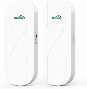 Wireless Bridge,SQECH WB503X-S Point to Point Wireless Bridge with 100/100Mbps LAN Ports, 3KM 5.8G WiFi Bridge for PTP/PTMP with 14dBi High Gain Antenna,24V-55V POE Power Supply,2 RJ45 LAN Port,2 Pack wireless audio bridge,Bluetooth transmitter,WiFi audio 