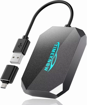 Wireless CarPlay Adapter - Converts Wired to Wireless CarPlay & Android Auto, Plug and Play Car Dongle Compatible With Apple iPhone iOS 10  & Cars From 2017, Grey wireless audio bridge,Bluetooth transmitter,WiFi audio link,