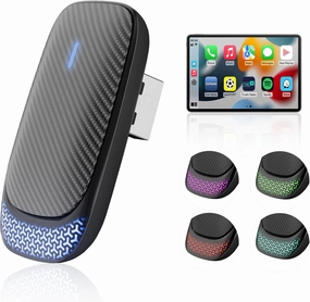 Wireless Carplay Adapter for iPhone, Convert Wired to Apple Carplay Wireless Adapter, Mini Size with Bluetooth 5.30 WiFi 2.4/5.8 GHz, Plug and Play, Connection Stable No Delay wireless audio bridge,Bluetooth transmitter,WiFi audio link,