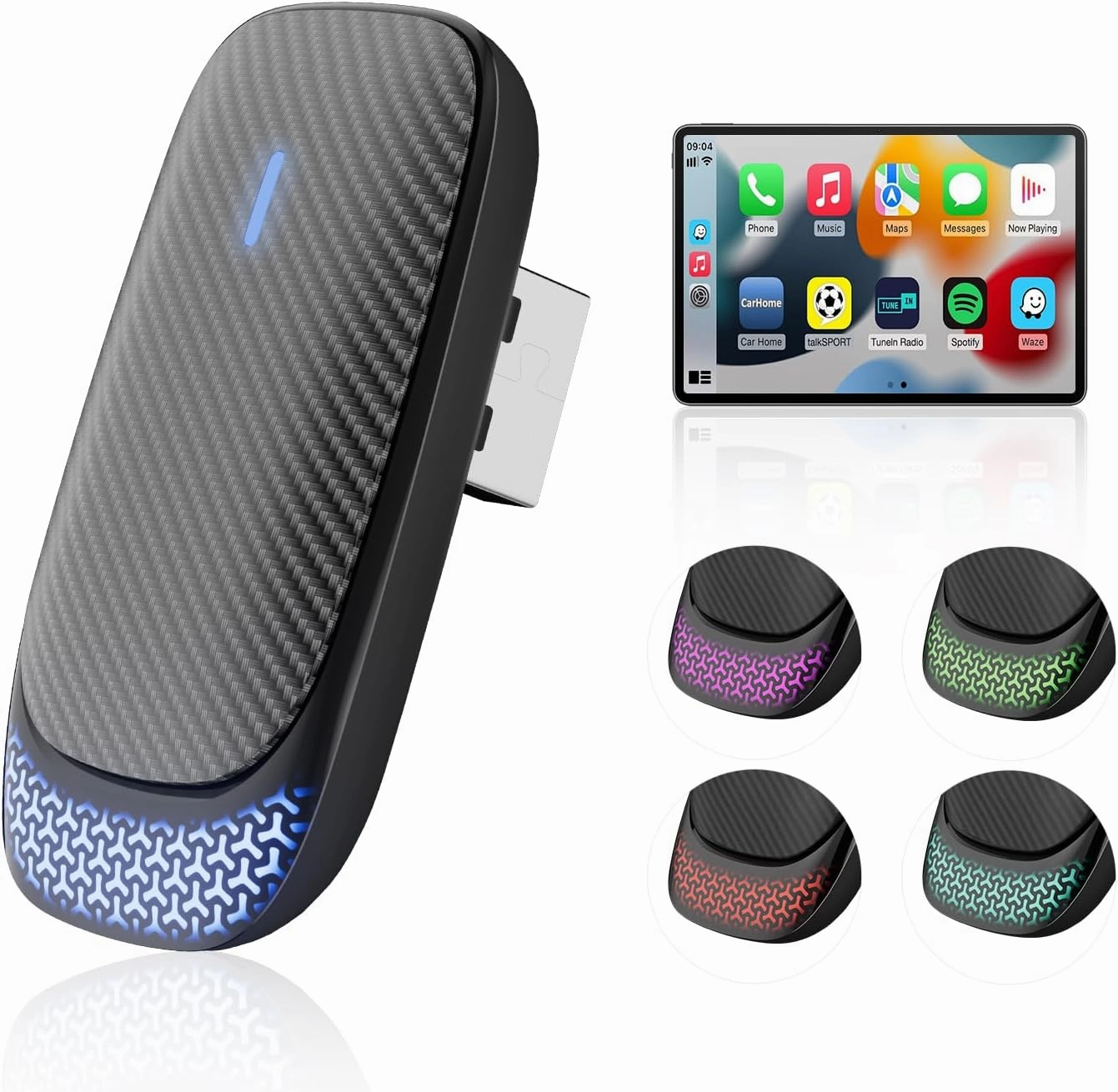 Wireless Carplay Adapter for iPhone, Convert Wired to Apple Carplay Wireless Adapter, Mini Size with Bluetooth 5.30 WiFi 2.4/5.8 GHz, Plug and Play, Connection Stable No Delay wireless audio bridge,Bluetooth transmitter,WiFi audio link,