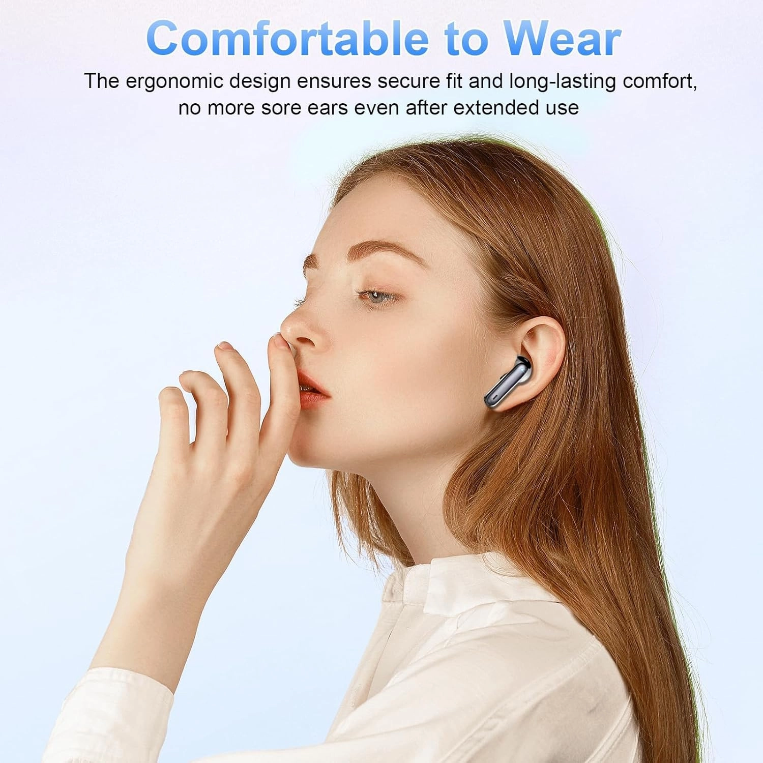 Wireless Earbud, Bluetooth 5.3 Headphones HIFI Immersive Sound with 4 HD Microphone, 40H Playtime, IP7 Waterproof, Easy Control Earphones with Light Weight USB-C Charging Case for Android IOS Workout