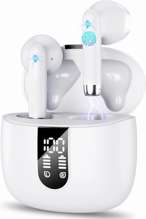 Wireless Earbud Bluetooth 5.3 Headphones with Clear Sound, 40H Playtime, Sport Earbud Touch Control with LED Digital Display, IP7 Waterproof Bluetooth Earphones Built-in Mic for Android iOS Workout wireless earbuds,Bluetooth earphones,true wireless stereo,