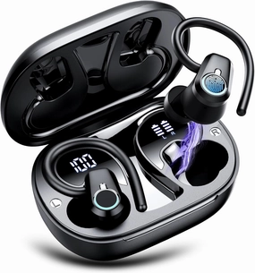 Wireless Earbuds, 2023 Bluetooth Headphones 5.3 Sport, 50H Ear buds with Earhooks, Dual LED DisplayBluetooth Earbuds, Deep Bass Stereo Noise Cancelling Headphones, IP7 Waterproof Running Earphones wireless earbuds,Bluetooth earphones,true wireless stereo,