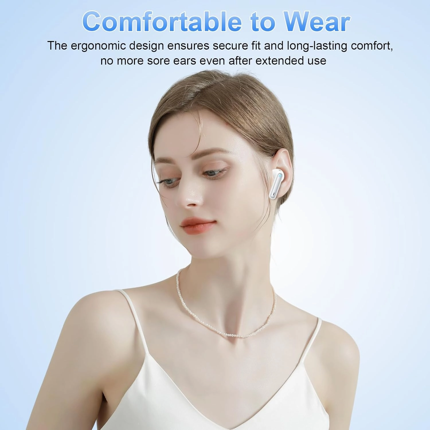 Wireless Earbuds, 2025 Bluetooth 5.4 Headphones in Ear with 4 ENC Noise Cancelling Mic, New Wireless Earphones HiFi Stereo Deep Bass 40H Playtime, LED, In-Ear Bluetooth Ear Buds IP7 Waterproof, Silver