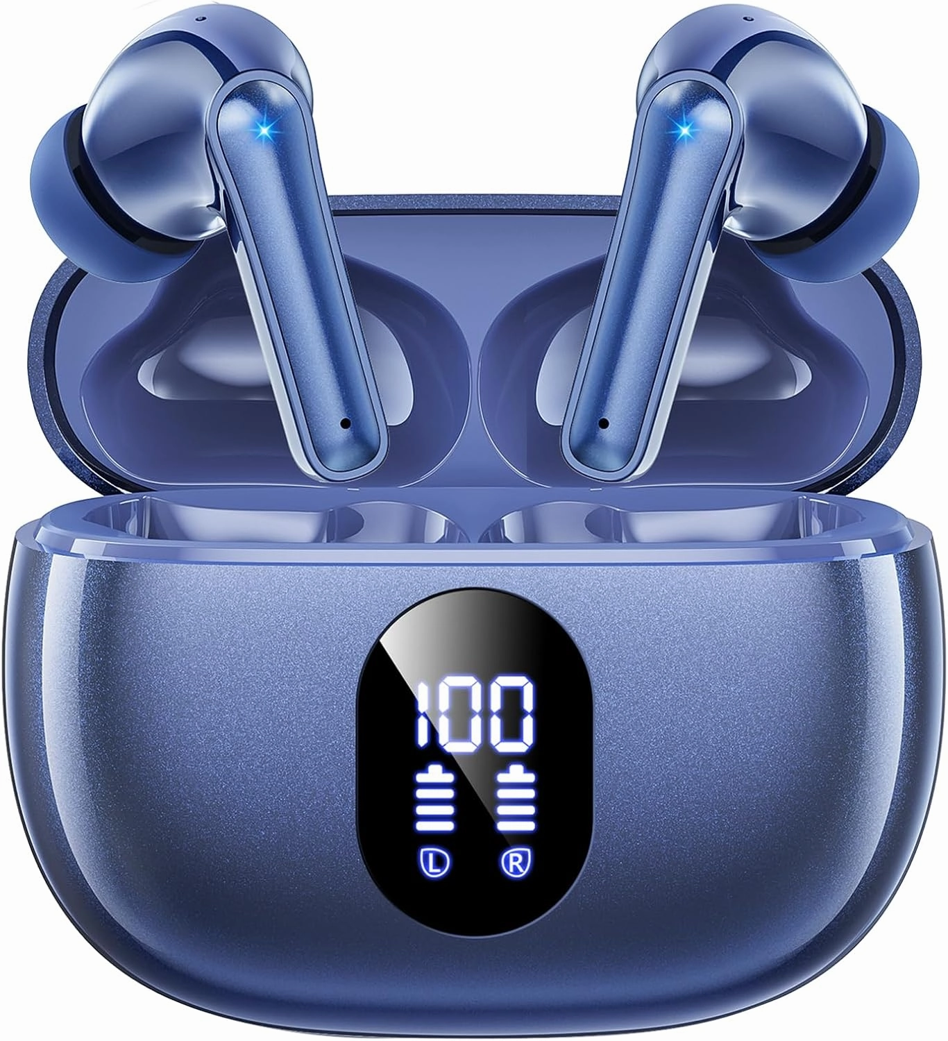 Wireless Earbuds, 2025 Ear Buds with Big Bass Stereo Sound, Lightweight Bluetooth Earbuds with 48 Hours Playtime, in-Ear Fit Earphones, IPX7, Hands-Free Calls with AI for iPhone, Android, Pad wireless earbuds,Bluetooth earphones,true wireless stereo,
