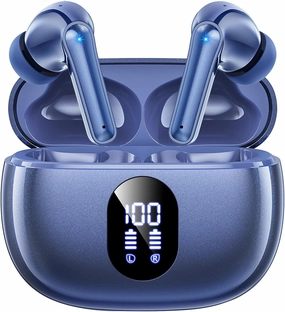 Wireless Earbuds, 2025 Ear Buds with Big Bass Stereo Sound, Lightweight Bluetooth Earbuds with 48 Hours Playtime, in-Ear Fit Earphones, IPX7, Hands-Free Calls with AI for iPhone, Android, Pad wireless earbuds,Bluetooth earphones,true wireless stereo,