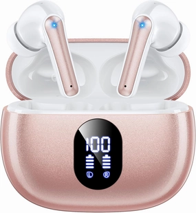 Wireless Earbuds, 2025 Ear Buds with Big Bass Stereo Sound, Lightweight Bluetooth Earbuds with 48 Hours Playtime, in-Ear Fit Earphones, IPX7, Hands-Free Calls with AI for iPhone, Android, Pad wireless earbuds,Bluetooth earphones,true wireless stereo,