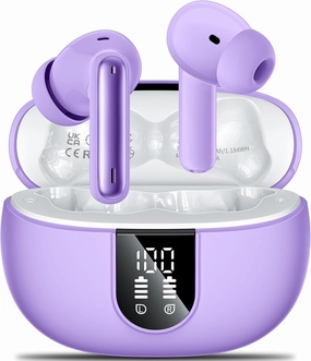 Wireless Earbuds, 2025 Wireless Headphones HiFi Stereo Earphones with 4 ENC Noise Canceling Mic, 42Hs Playtime In Ear Earbud, Bluetooth 5.3 Sport Earphones with LED Power Display for Android iOS wireless earbuds,Bluetooth earphones,true wireless stereo,