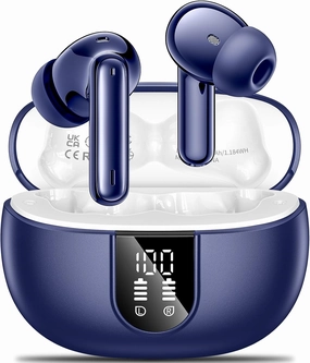 Wireless Earbuds, 2025 Wireless Headphones HiFi Stereo Earphones with 4 ENC Noise Canceling Mic, 42Hs Playtime In Ear Earbud, Bluetooth 5.3 Sport Earphones with LED Power Display for Android iOS wireless earbuds,Bluetooth earphones,true wireless stereo,
