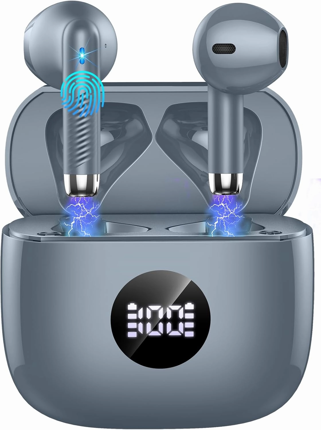 Wireless Earbuds, Bluetooth 5.3 Ear Buds LED Power Display Headphones Bass Stereo, Bluetooth Earbuds in-Ear Noise Cancelling Mic, 40H Playback Mini Case IP7 Waterproof Sports Earphones for Android iOS wireless earbuds,Bluetooth earphones,true wireless ster