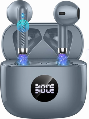 Wireless Earbuds, Bluetooth 5.3 Ear Buds LED Power Display Headphones Bass Stereo, Bluetooth Earbuds in-Ear Noise Cancelling Mic, 40H Playback Mini Case IP7 Waterproof Sports Earphones for Android iOS wireless earbuds,Bluetooth earphones,true wireless ster